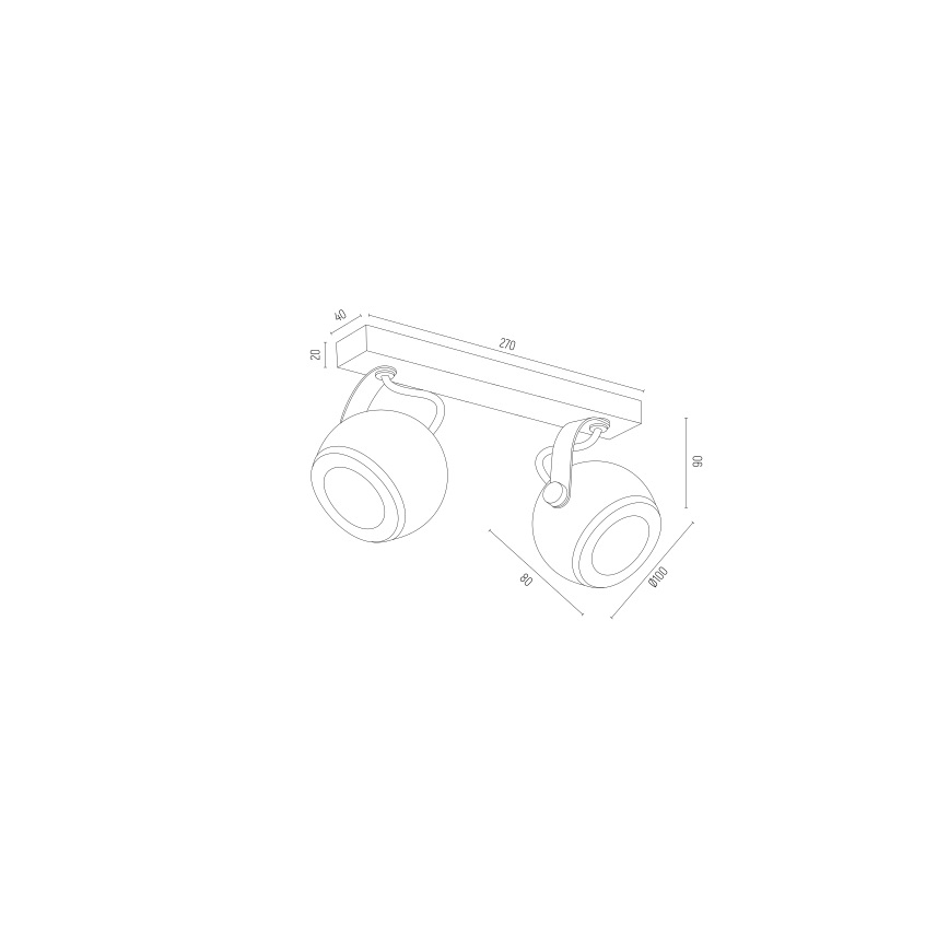 Argon 7039 - Reflektorska svjetiljka KOS PLUS 2xGU10/5W/230V crna/zlatna