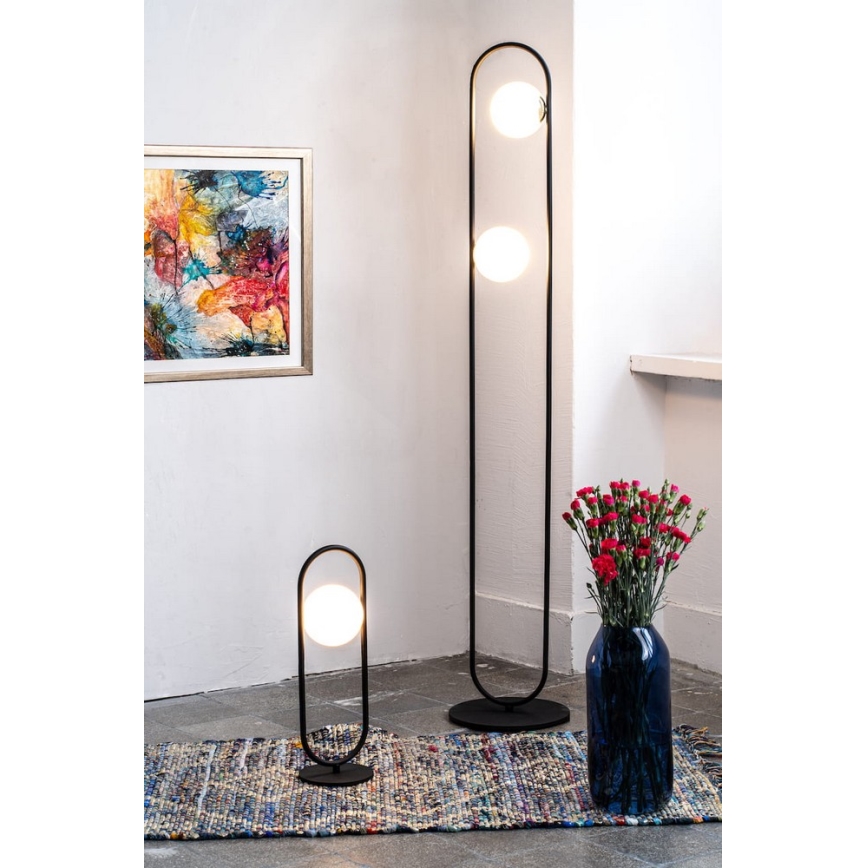 Argon 7071 - Podna lampa ROVETTO 2xE14/7W/230V crna/zlatna