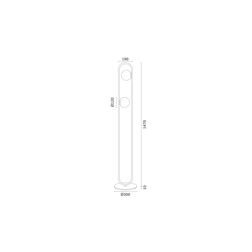 Argon 7071 - Podna lampa ROVETTO 2xE14/7W/230V crna/zlatna