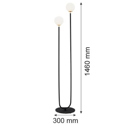 Argon 7073 - Podna lampa FERRONE 2xE14/7W/230V crna/bijela/zlatna