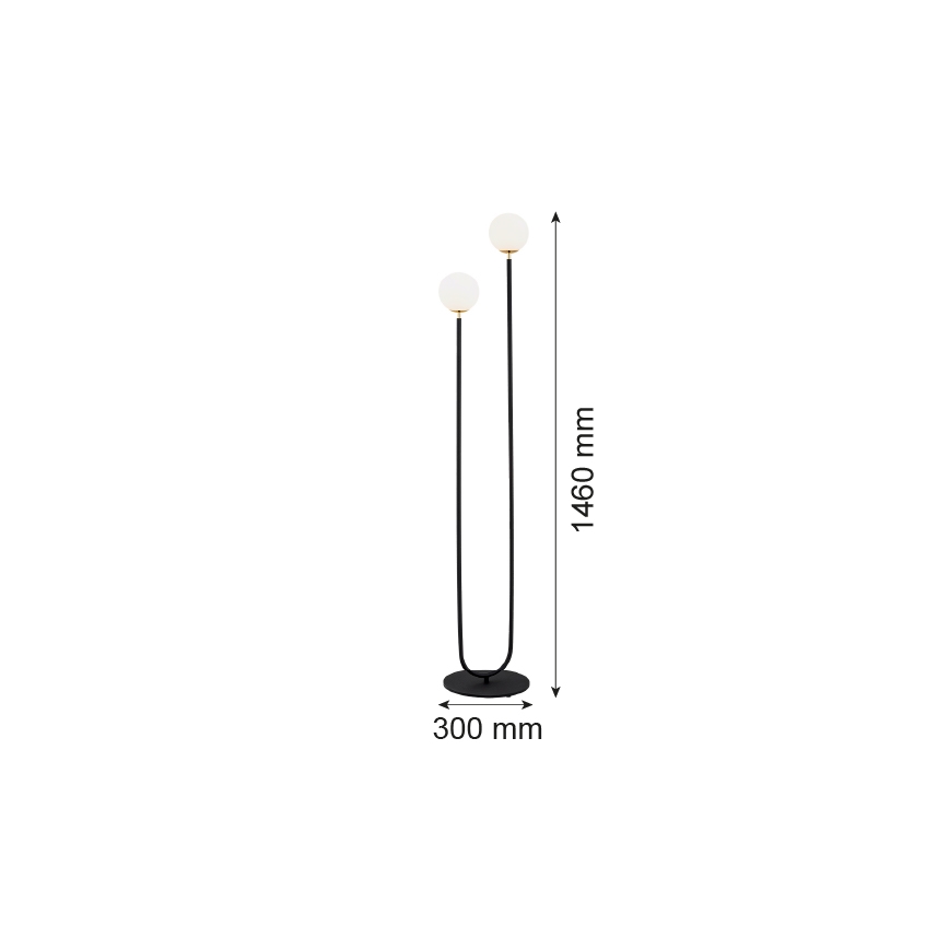 Argon 7073 - Podna lampa FERRONE 2xE14/7W/230V crna/bijela/zlatna