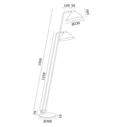 Argon 7074 - Podna lampa GABIAN 2xE27/15W/230V bijela