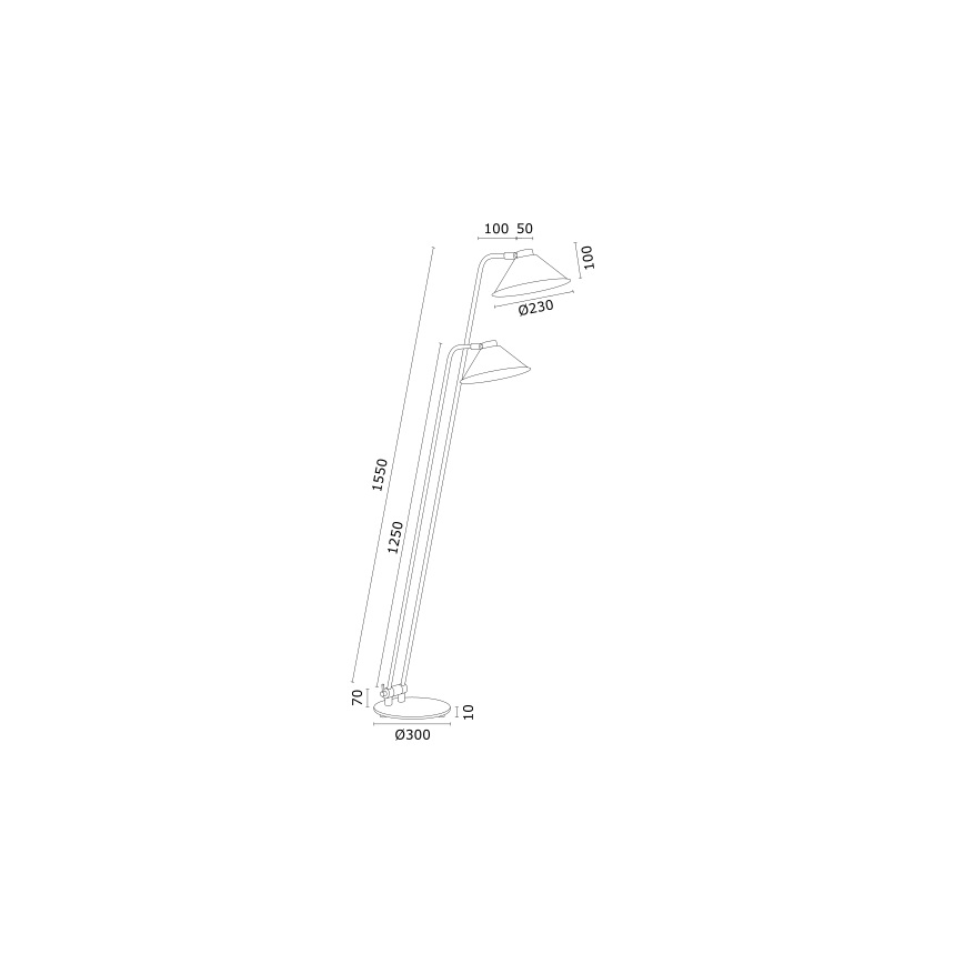 Argon 7075 - Podna lampa GABIAN 2xE27/15W/230V crna