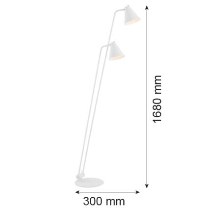 Argon 7076 - Podna lampa AVALONE 2xE27/15W/230V bijela