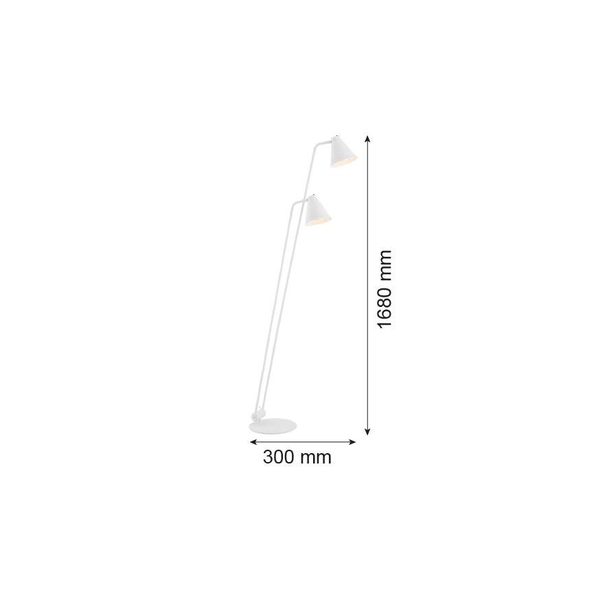 Argon 7076 - Podna lampa AVALONE 2xE27/15W/230V bijela