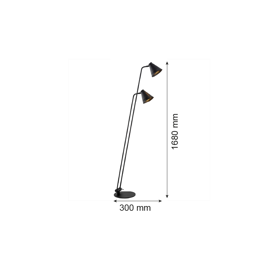 Argon 7077 - Podna lampa AVALONE 2xE27/15W/230V crna