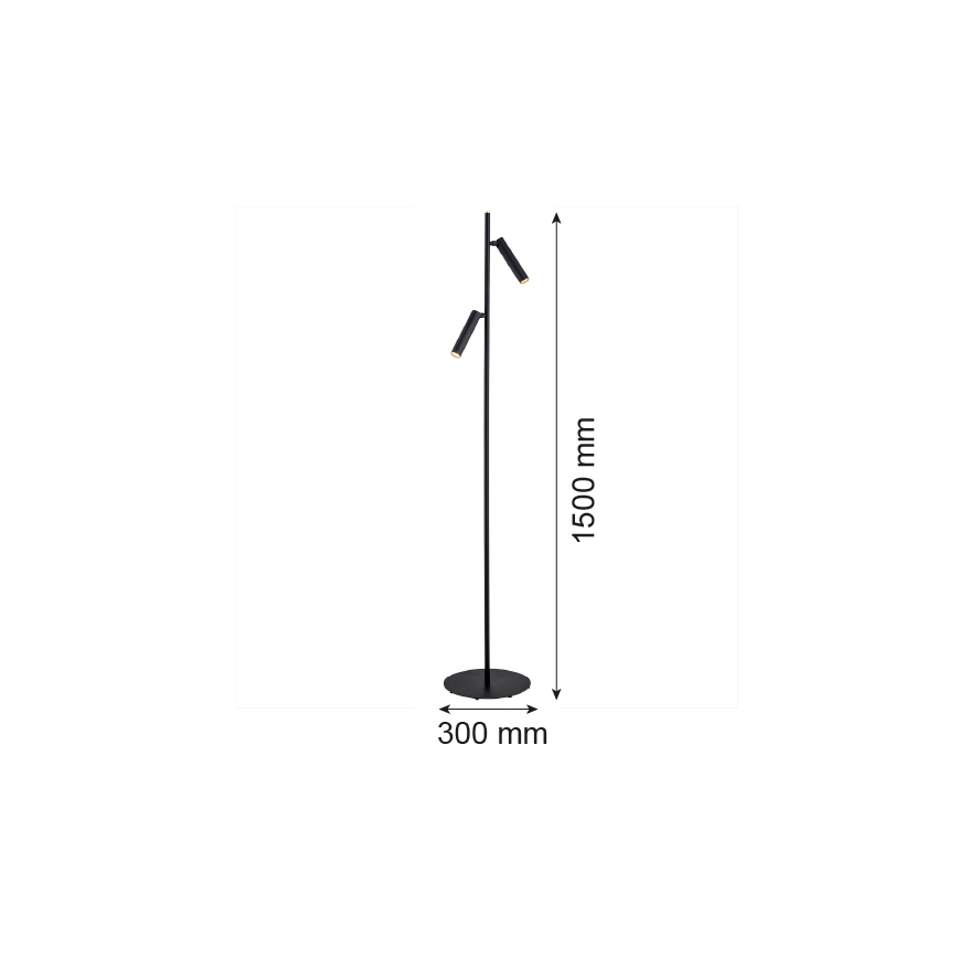 Argon 7082 - Podna lampa TORRE 2xG9/6W/230V crna