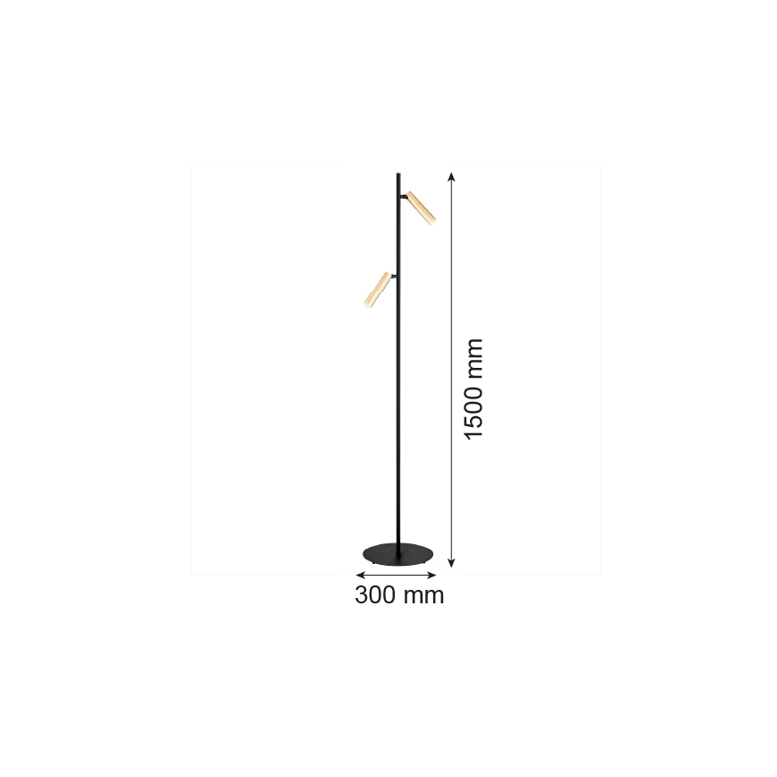 Argon 7083 - Podna lampa TORRE 2xG9/6W/230V crna/mesing