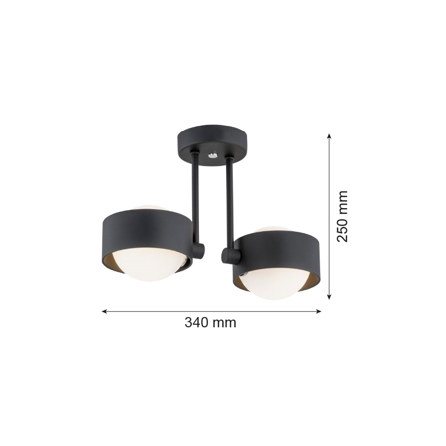 Argon 7089 - Viseći luster MASSIMO PLUS 2xG9/6W/230V crna