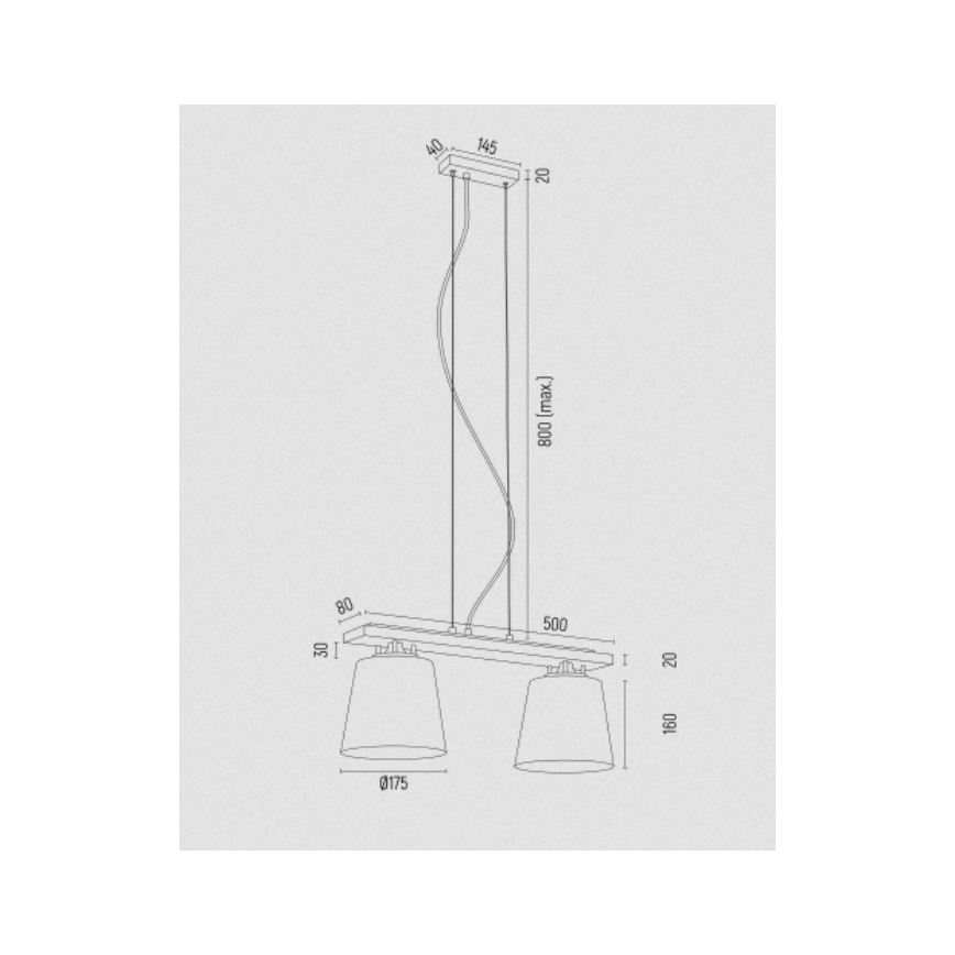 Argon 7151 - Luster na sajli ARDEN 2xE27/15W/230V zlatna