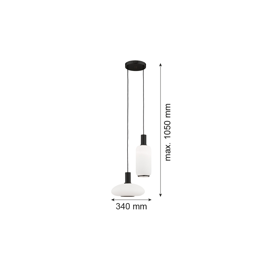 Argon 7214 - Luster na sajli SAGUNTO PLUS 2xE27/15W/230V crna