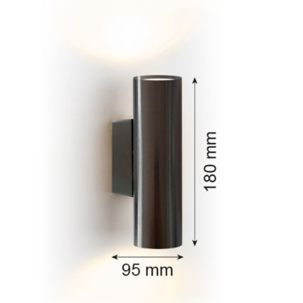 Argon 7231 - Zidna svjetiljka MITOS PLUS 2xGU10/5W/230V crna