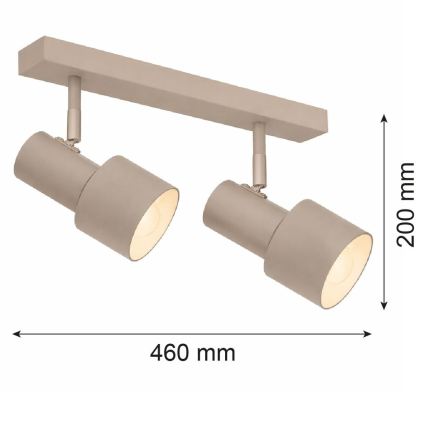 Argon 7294 - Usmjereno svjetlo DOR 2xE27/15W/230V bež