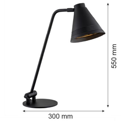 Argon 8002 - Stolna lampa AVALONE 1xE27/15W/230V crna