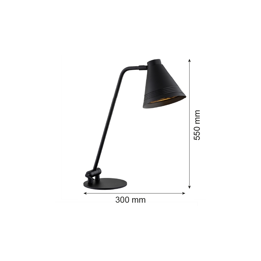 Argon 8002 - Stolna lampa AVALONE 1xE27/15W/230V crna