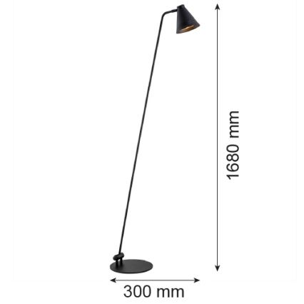 Argon 8003 - Podna lampa AVALONE 1xE27/15W/230V crna