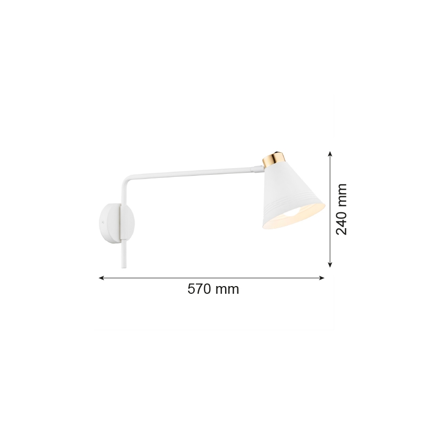 Argon 8007 - Zidna lampa AVALONE 1xE27/15W/230V 57 cm bijela/zlatna