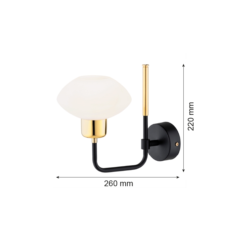 Argon 8032 - Zidna lampa RAVELLO 1xE14/15W/230V crna/zlatna