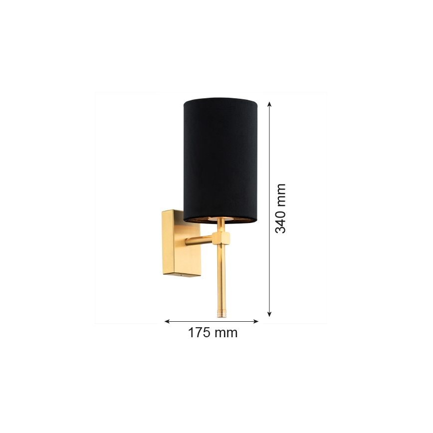 Argon 8035 - Zidna lampa ABRUZZO 1xE14/7W/230V mesing/crna