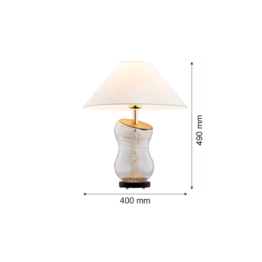 Argon 8036 - Stolna lampa VENETO 1xE27/15W/230V bijela/mesing/crna