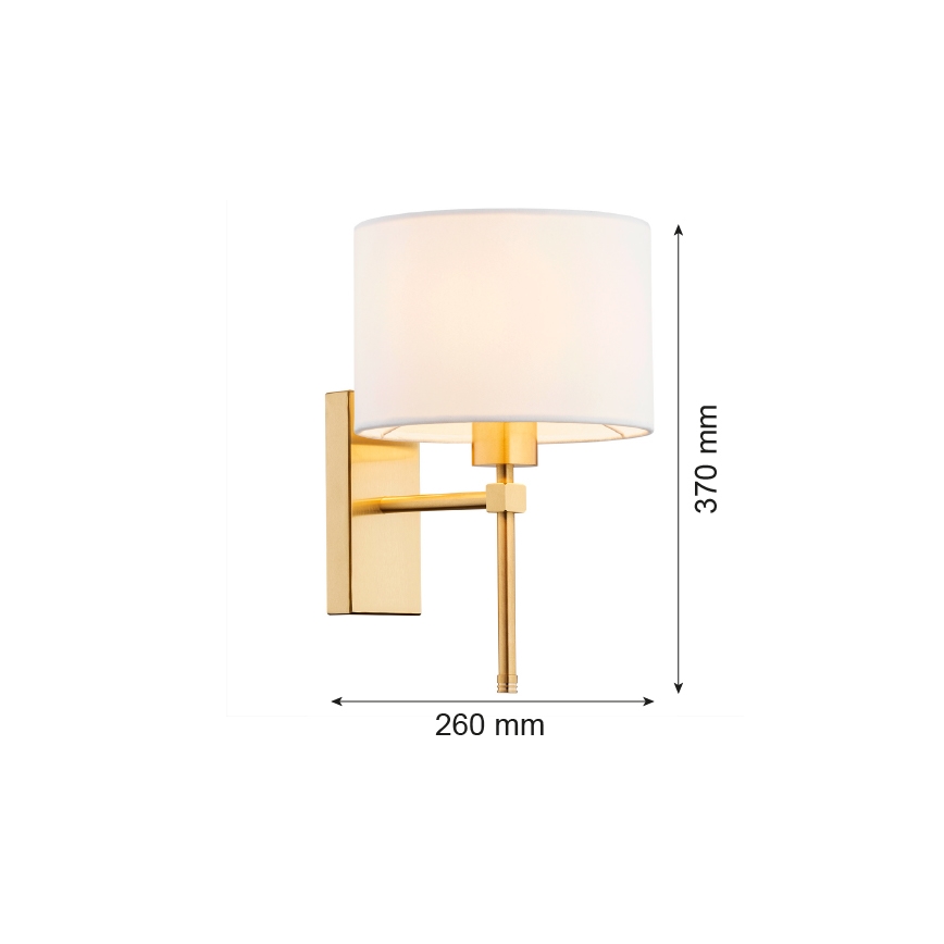 Argon 8048 - Zidna lampa ABBANO 1xE27/15W/230V mesing/bijela