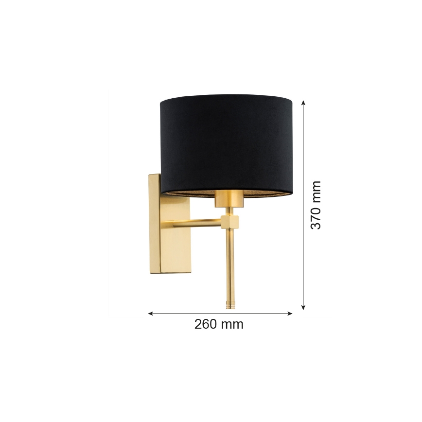 Argon 8050 - Zidna lampa ABBANO 1xE27/15W/230V mesing/crna