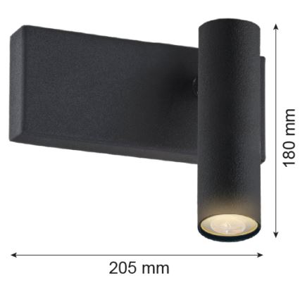 Argon 8065 - Zidna reflektorska svjetiljka ETNA 1xG9/6W/230V crna