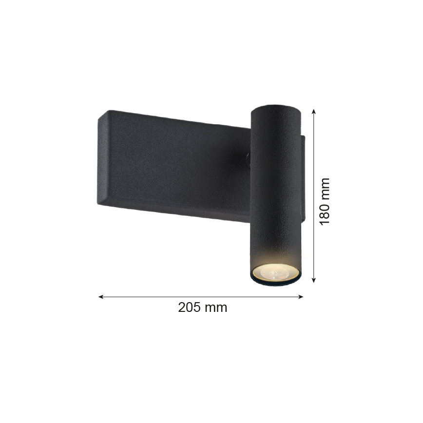 Argon 8065 - Zidna reflektorska svjetiljka ETNA 1xG9/6W/230V crna