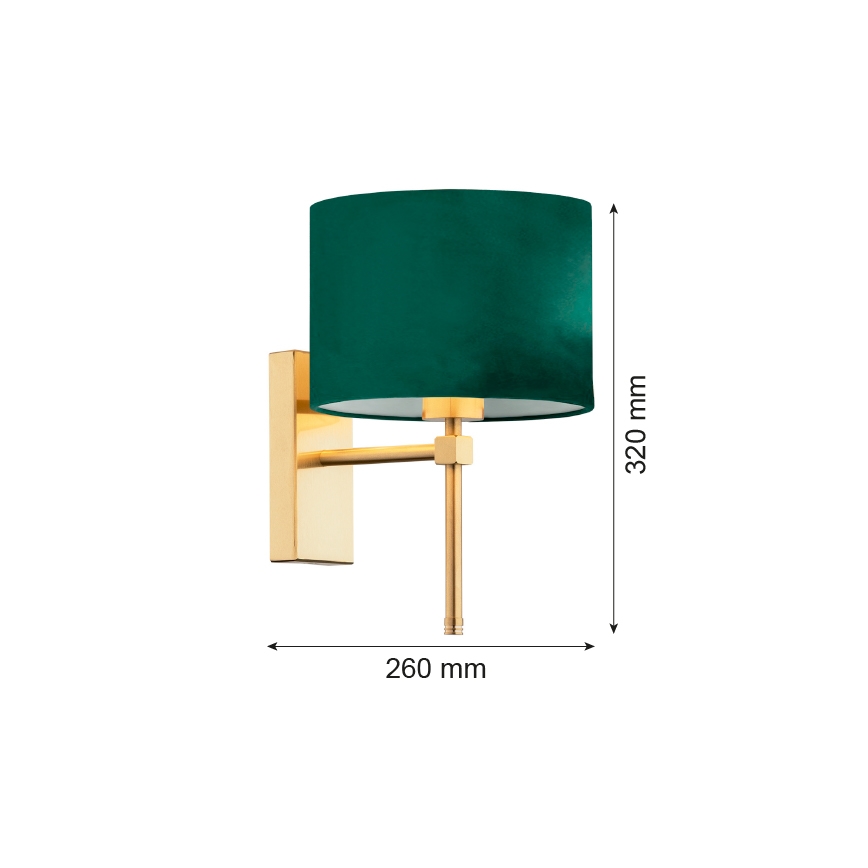 Argon 8107 - Zidna lampa ABBANO 1xE27/15W/230V mesing/zelena