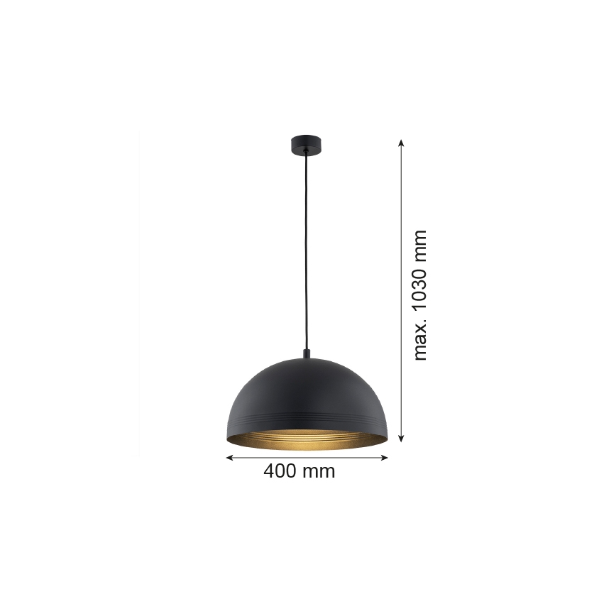 Argon 8242 - Luster na sajli BONITA 1xE27/15W/230V crna