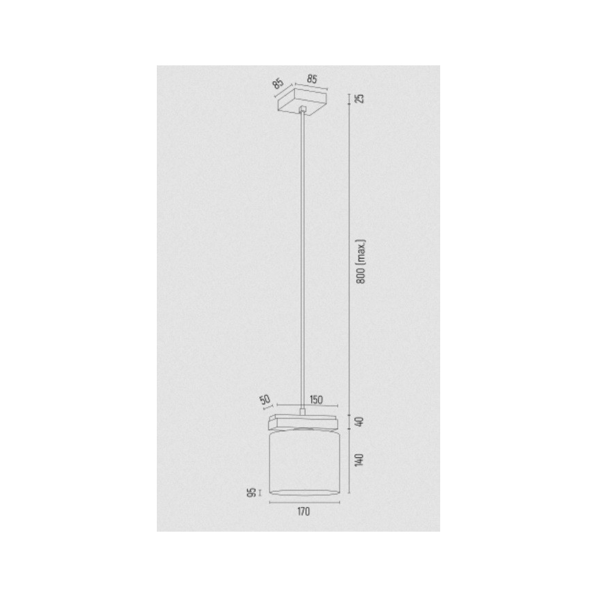 Argon 8276 - Luster na sajli CANOA 1xE27/15W/230V crna