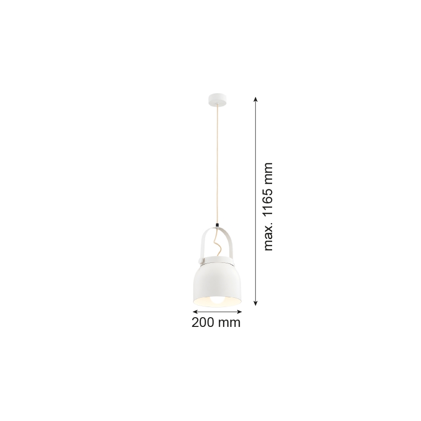 Argon 8280 - Luster na sajli LOGAN 1xE27/15W/230V pr. 20 cm bijela