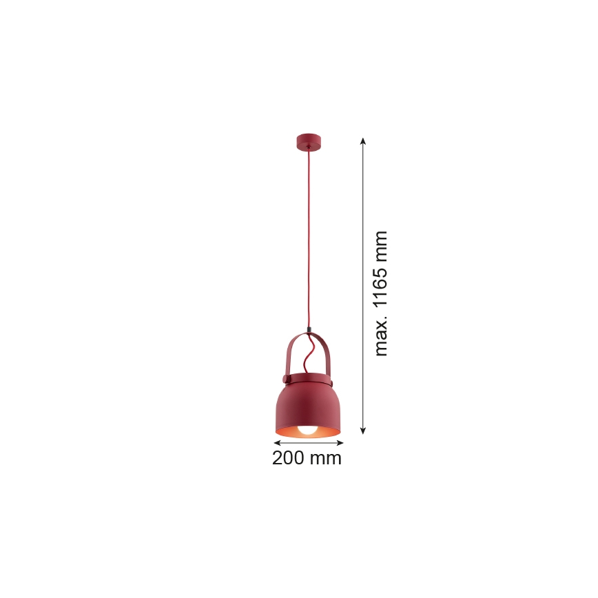Argon 8282 - Luster na sajli LOGAN 1xE27/15W/230V pr. 20 cm crvena