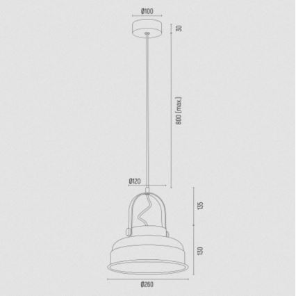 Argon 8285 - Luster na sajli DAKOTA 1xE27/15W/230V crna