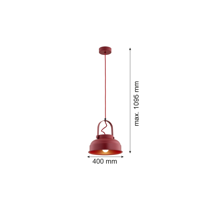 Argon 8286 - Luster na sajli DAKOTA 1xE27/15W/230V crvena