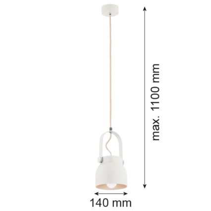 Argon 8290 - Luster na sajli LOGAN 1xE27/15W/230V pr. 14 cm bijela