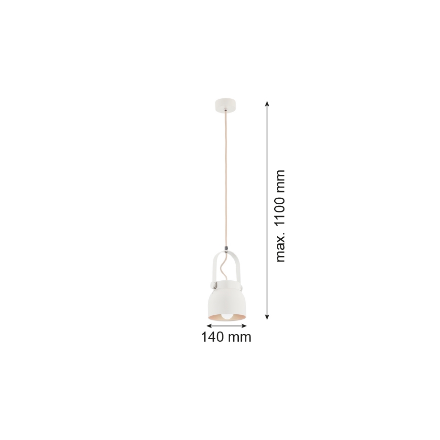 Argon 8290 - Luster na sajli LOGAN 1xE27/15W/230V pr. 14 cm bijela
