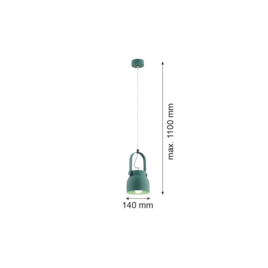 Argon 8293 - Luster na sajli LOGAN 1xE27/15W/230V pr. 14 cm zelena