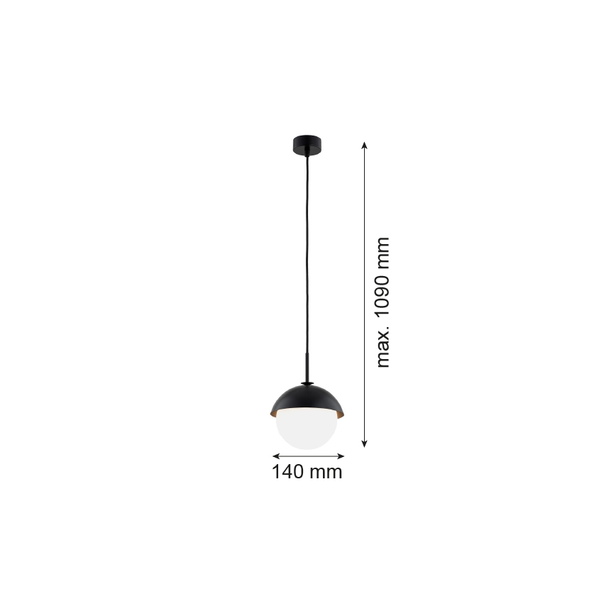 Argon 8295 - Luster na sajli CAPPELLO 1xE27/15W/230V crna