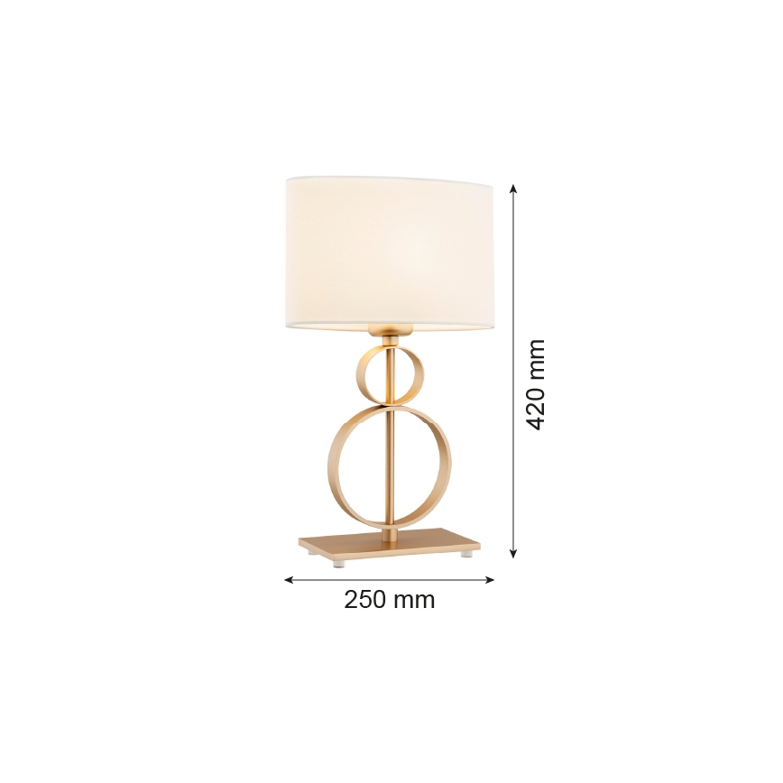 Argon 8310 - Stolna lampa PERSEO 1xE27/15W/230V 42 cm krem/zlatna