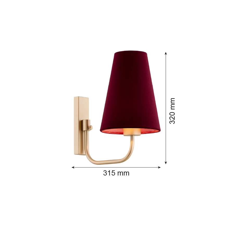 Argon 8313 - Zidna lampa SAFIANO 1xE27/15W/230V boje vina