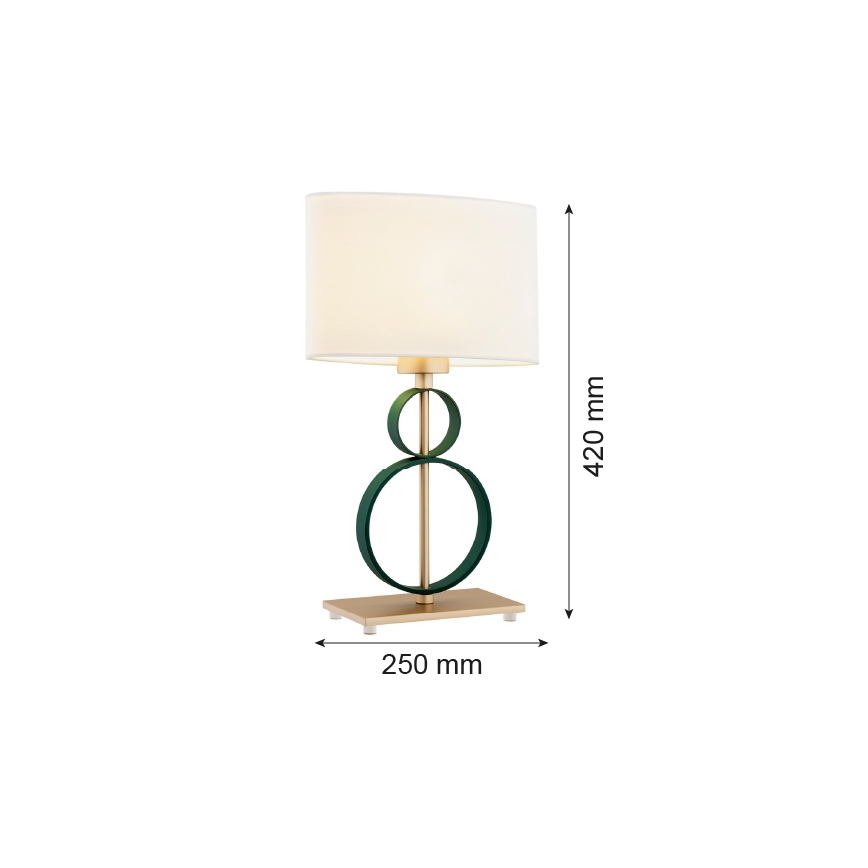Argon 8317 - Stolna lampa PERSEO 1xE27/15W/230V 42 cm krem/zelena