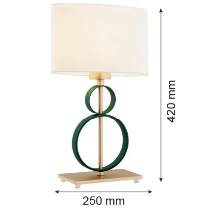 Argon 8317 - Stolna lampa PERSEO 1xE27/15W/230V 42 cm kremasto/zelena