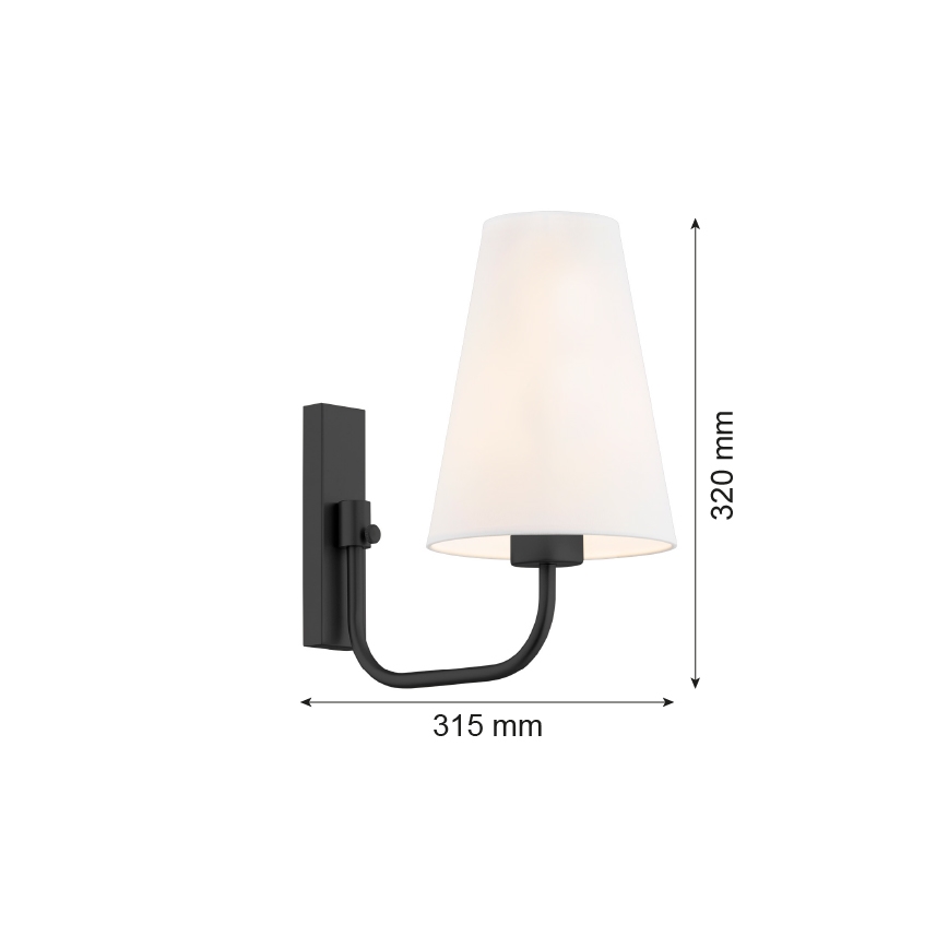 Argon 8376 - Zidna lampa SAFIANO 1xE27/15W/230V crna