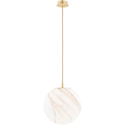 Argon 8448 - Luster na sajli ALMIROS 1xE27/15W/230V pr. 30 cm alabaster zlatna