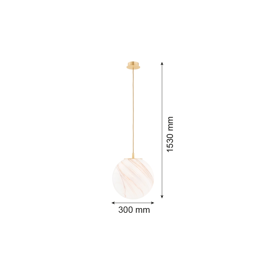 Argon 8448 - Luster na sajli ALMIROS 1xE27/15W/230V pr. 30 cm alabaster zlatna