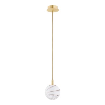 Argon 8450 - Luster na sajli ALMIROS 1xE14/7W/230V pr. 12 cm alabaster zlatna