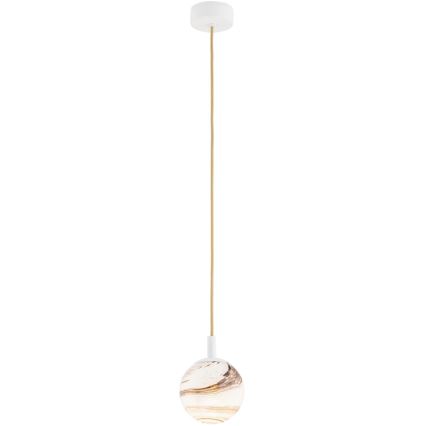 Argon 8451 - Luster na sajli ALMIROS 1xE14/7W/230V pr. 12 cm alabaster bijela/zlatna