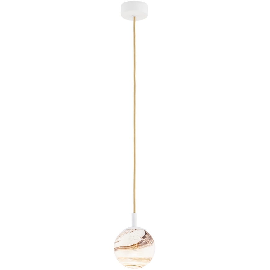 Argon 8451 - Luster na sajli ALMIROS 1xE14/7W/230V pr. 12 cm alabaster bijela/zlatna