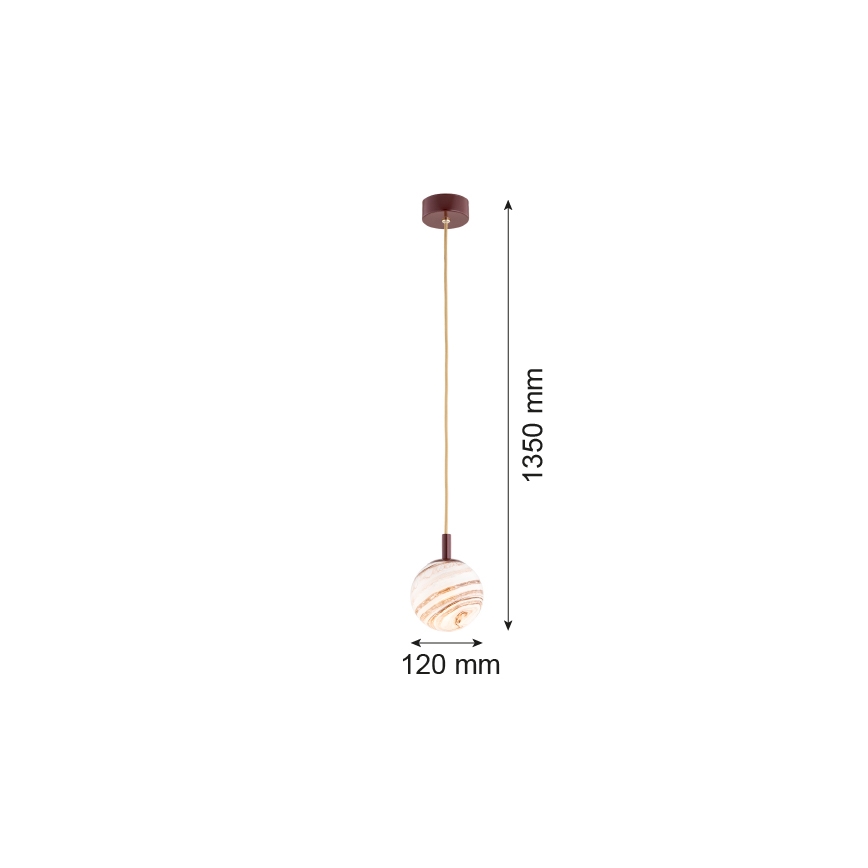 Argon 8452 - Luster na sajli ALMIROS 1xE14/7W/230V pr. 12 cm alabaster smeđa/zlatna
